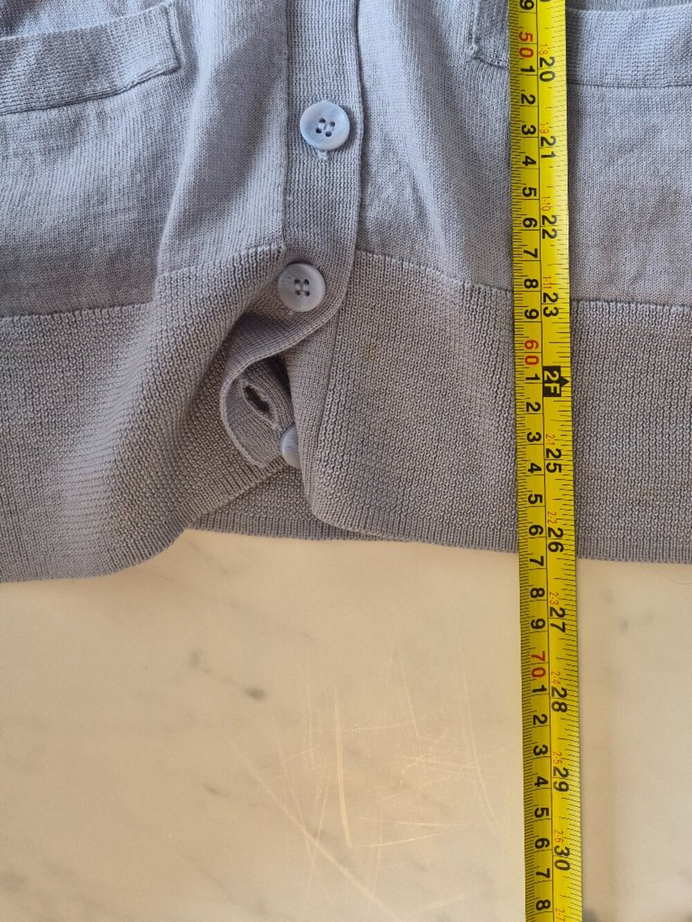 Halogen Cardigan Women S Light Blue 100% Merino Wool Button Front Pockets - Picture 8 of 8
